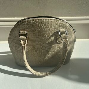 ASOS Beige Crocodile-Embossed Shoulder Bag